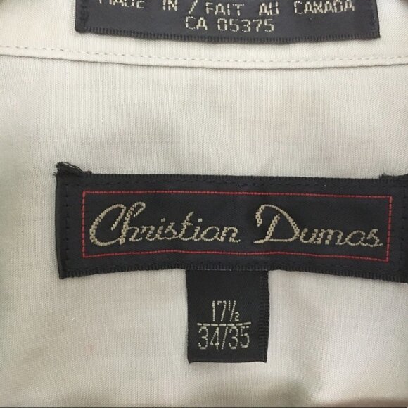 CHRISTIAN Dumas Men's Button-Down Dress Shirt Canada-Made Sz 17.5 - Picture 4 of 4